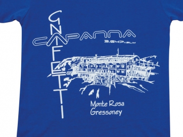 T-shirt bimbi mezza manica blu - Capanna Gnifetti