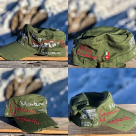 Unisex embroidered olive green cap – Margherita...